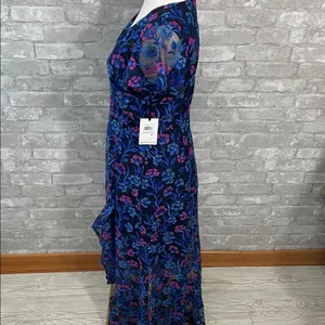 Kensie Blue and Pink Embroidered Floral Maxi Dress thumbnail 3