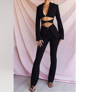 New! House of CB Layla Black V-Front Trousers‎ Size XS $149 thumbnail 4