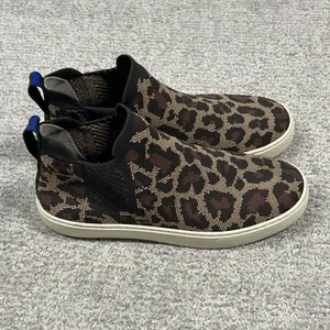 Rothys Chelsea Wildcat Ankle Booties Womens 9 Brown Pull On Knit Comfort Sneaker thumbnail 3