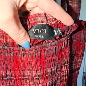 NWOT Vici Sway With Me Plaid Tiered Midi Dress thumbnail 5
