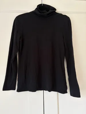 Talbots Cotton Turtleneck Black Size Medium Petite thumbnail 1