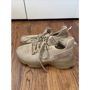 Steve Madden Women's Maxima Tan Glitter Embellished Sneaker Shoes Size 9.5 thumbnail 3