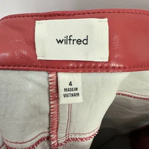 Wilfred Melina Faux Leather‎ Pants Womens 4 Red High Waisted Straight Leg Vegan thumbnail 2
