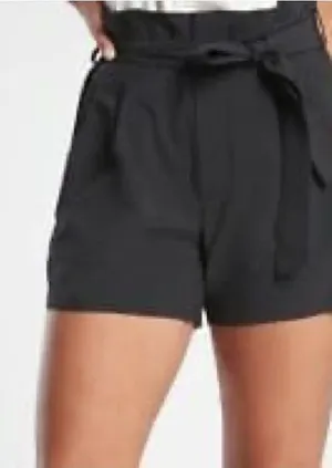 Athleta Black High-Waist Paperbag Tie Shorts thumbnail 1