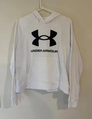 Under Armour White Hoodie Sweatshirt XL Loose Fit thumbnail 1