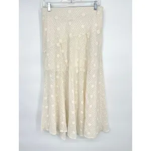 Universal Thread Skirt Women Small Cream Lace Floral Midi Boho‎ Cottage Romantic thumbnail 2