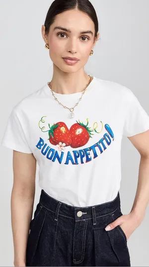 Damson Madder Buon Appetito Shrunken Tee Red Size M thumbnail 1