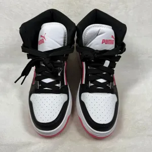 Puma Rebound V6 Womens 8.5 High Top Sneakers Black White Pink 403462-02 thumbnail 3