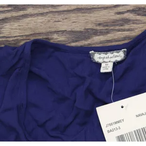 Eyeshadow Juniors Flutter-Sleeve High-Low Blouse Top Navy Blue M thumbnail 5