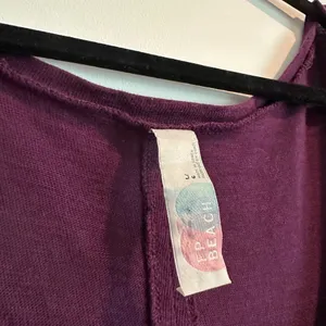 Free People Beach Audrina Maxi Dress Size Large Cut Out Back Purple Short Sleeve thumbnail 4