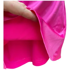 Hot Pink Satin Lace Slip Mini Dress NWT Size Small Ruched Spaghetti Strap Party thumbnail 9