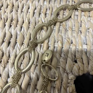 Liz Claiborne Women's Chain Belt One Size Adjustable Gold‎ O Ring Metal L / XL thumbnail 6