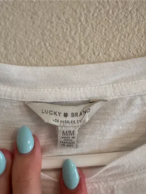 Lucky Brand White Short-Sleeve Tee with Red strawberry Print thumbnail 2