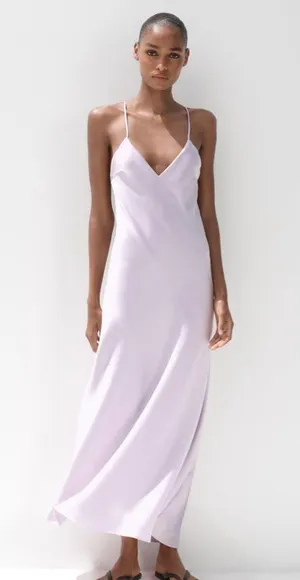 ZARA Satin Midi Dress thumbnail 1