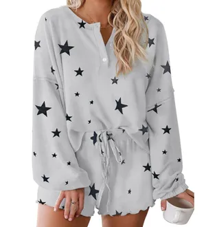 Long Sleeve Pajama Two Piece Shorts and Top Soft Pajama Set Size Small thumbnail 9