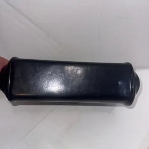 Vintage Black Patent Leather Old Money Minimalist Classic Top Handle‎ Bag Purse thumbnail 7