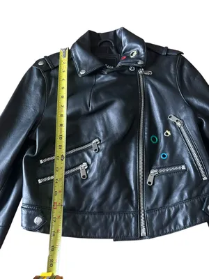 Sam Edelman colorful grommet leather moto jacket Size Small thumbnail 5