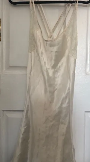 Vintage Victoria’s Secret Ivory White Lingerie Slip with Lace Detail Medium thumbnail 1