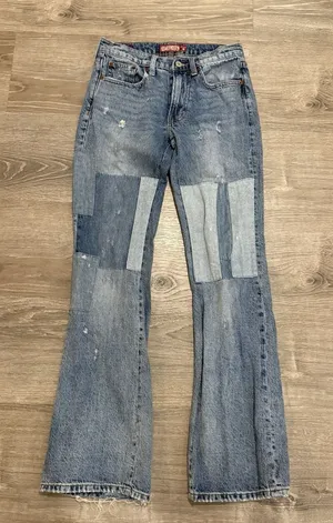 Lucky Brand Legend‎ Jeans Boyfriend Midrise Flare Patchwork Denim Size 00 24 thumbnail 1