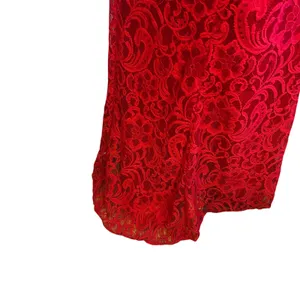 Swing Red Floral Lace Illusion Prom Gown Size 6 thumbnail 11