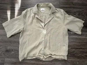 Wilfred Aritzia Gray/Green Button Shirt size 2XS thumbnail 1