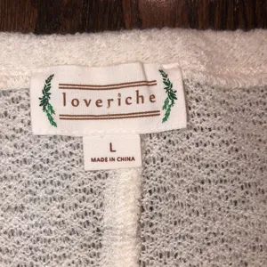 Loveriche white knit sweater boho size large thumbnail 2