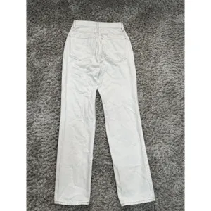 PacSun Women’s Dad Jean Size 23 Distressed Ripped Light Cream Denim High Rise thumbnail 7