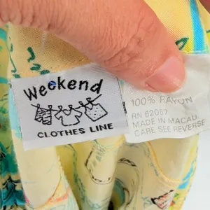 Vtg 90s Weekend Clothes Line Tropical Top Sz L Cabana Italian Summer Postcard thumbnail 8