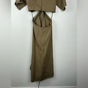 ALC Frank Georgia Cut Out Plunge Neck‎ Button Down Midi Shirt Dress Sz 6 thumbnail 9