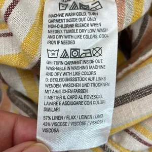 D&Co Naturals Linen blend pull on pants multicolor Striped Pants size Large thumbnail 11