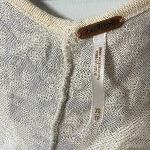 Free People Tunic Top Dress Mini V Neck Cream S/S XS/TP Excellent Condition thumbnail 5