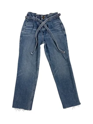 Hollister Jeans Curvy High Rise Mom Paperbag Boho Tie Waistband Size Women's 1 thumbnail 1