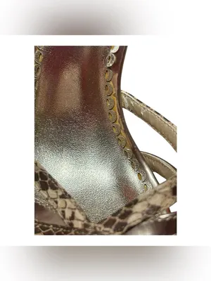 bebe cage multi-strap Metalic gold sandals with a snakeskin-textured look thumbnail 12