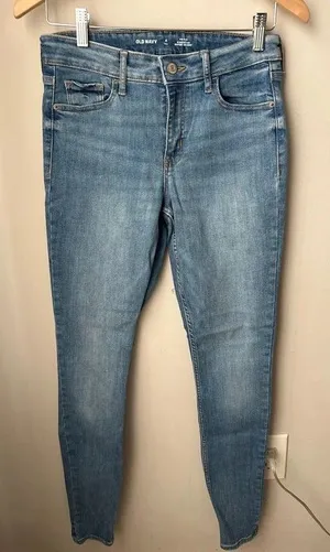 Old Navy Mid-Rise Rockstar Super Skinny Jeans Light Wash Size 4 Tall thumbnail 1