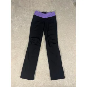 Lululemon Womens Pants Straight Leg Mixed Material Pull On Black Size 4 Thick thumbnail 3