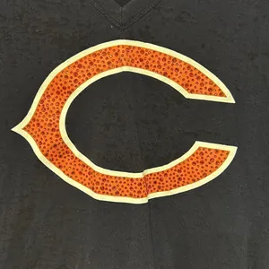 Victoria's Secret PINK NFL Chicago Bears Rhinestone V-Neck Burnout T-Shirt‎ Navy thumbnail 2