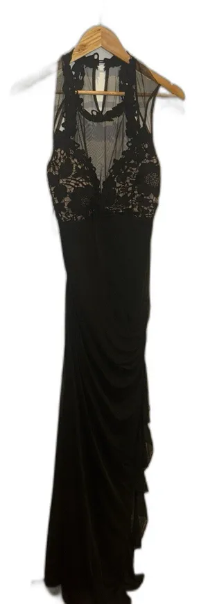 Betsy & Adam Black Lace evening dress 12 thumbnail 1