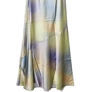NWT WeWoreWhat Lace Silky Charmeuse Midi Maxi Slip Dress 0 Gold Ombre Watercolor thumbnail 4
