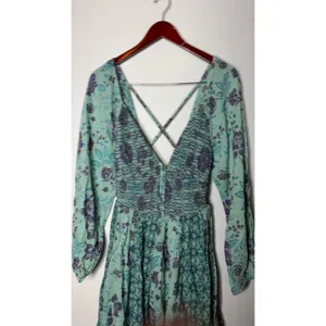 Free People a new way maxi in blue floral sz M thumbnail 4