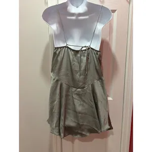 NWOT Free People Intimately Slip Dress Womens Sage Green Satin Ruffle XS thumbnail 4