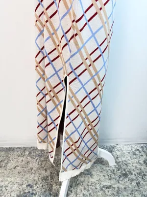 Maeve XL Knit Maxi Dress Plaid Sleeveless Side Slit Viscose‎ Blend Women thumbnail 7