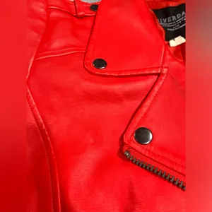 Riverdale south side serpents cherry faux leather Moto jacket large thumbnail 7