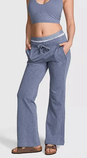 PINK New LIGHTWEIGHT LOUNGE FLARE PANTS‎ free thongs thumbnail 1