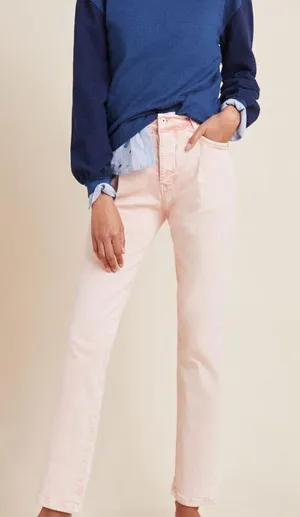 Pilcro and the Letterpress Ultra High-Rise Acid Wash Straight Jeans Pink/Rose 31 thumbnail 1