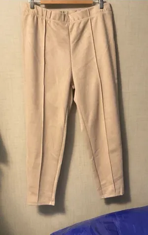 SHEIN Curve Tan High-Waist Slim Tapered Pants thumbnail 1