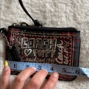 Coach Poppy Classic Red Tartan Wristlet thumbnail 4