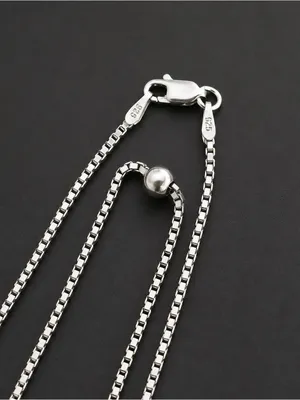 Estate Sterling Silver Beaded necklace Box Chain 28 Grams 40 Inches STUNNING thumbnail 4