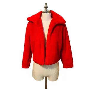 Reverse | Women’s Frankie Faux Fur Jacket Coat -‎ Red - Medium thumbnail 5