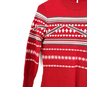 Free People size XS Hot Cocoa Sweater‎ Dress Red White Gray fair isle thumbnail 3
