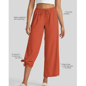 Willit Wide Leg Pants‎ Womens S Red Orange Pull On Loose Beach Resort UPF 50+ thumbnail 3